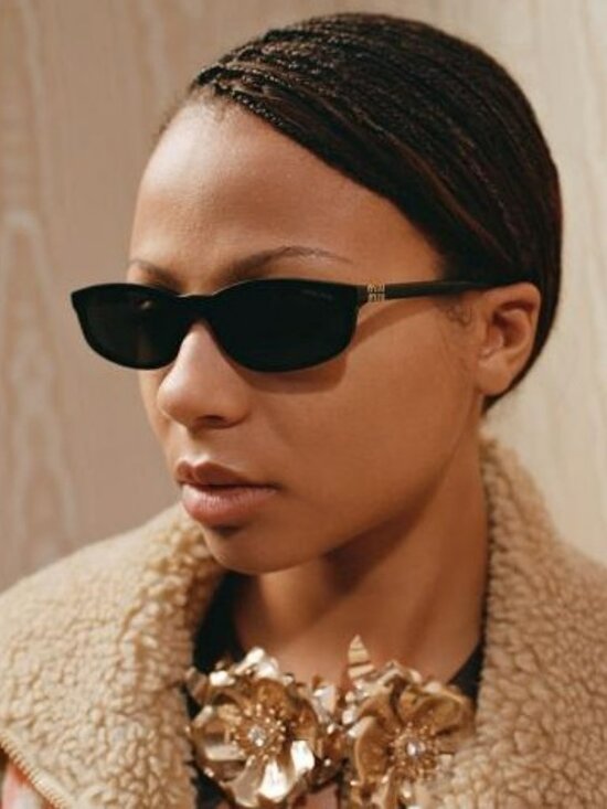 Miu Miu Women Sunglasses Black Grey Rectangle MUA06S 16K08Z NEW AUTHENTIC main image 5